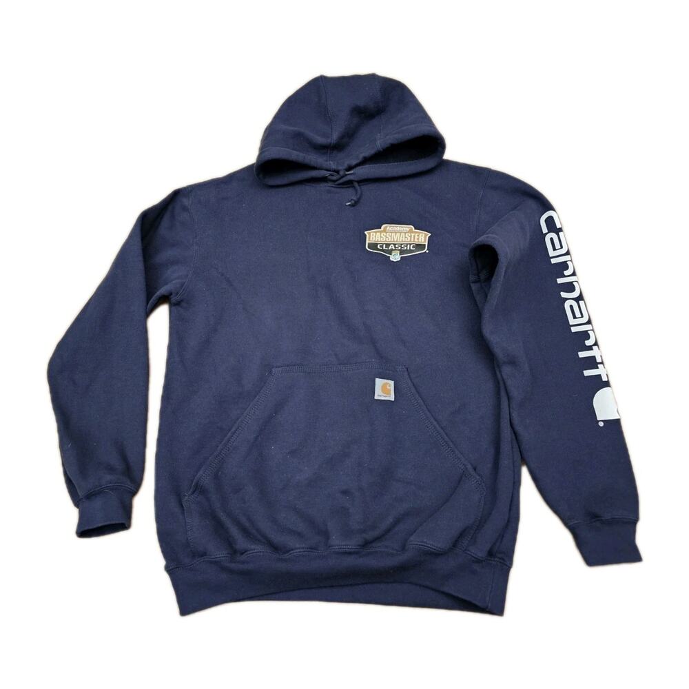 Carhartt Men’s Hoodie Navy Blue Academy Bassmaster Original Fit Size Medium